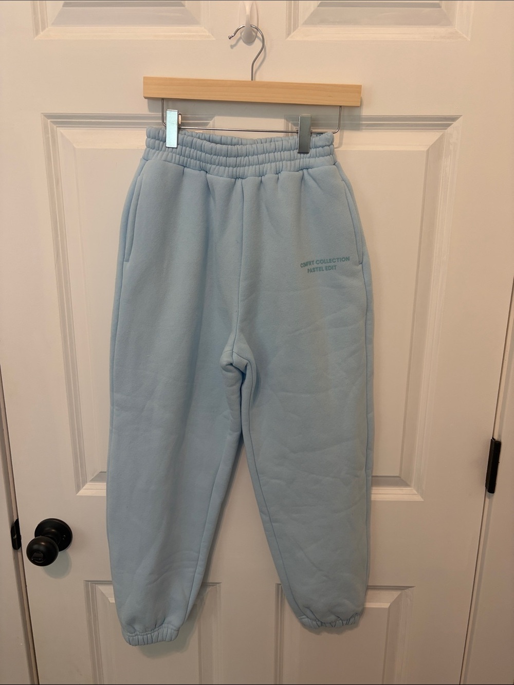 Comfrt Kids Pastel Blue Oversized Fit Sweatpants